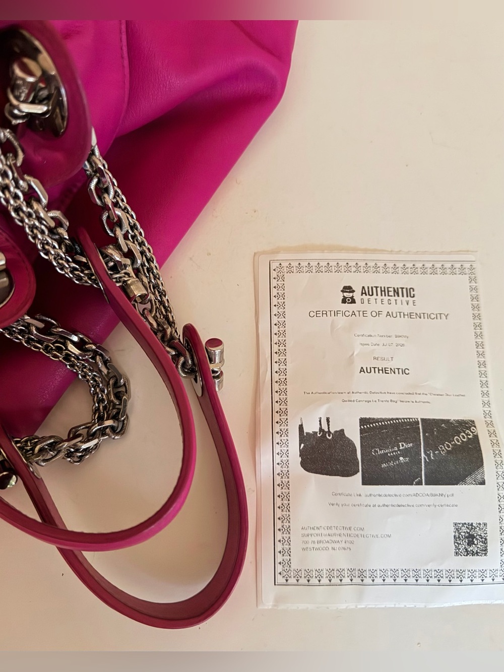 Dior “Le Trente” Pink Lambskin Leather Shoulder Bag Handbag & COA - Picture 15 of 16